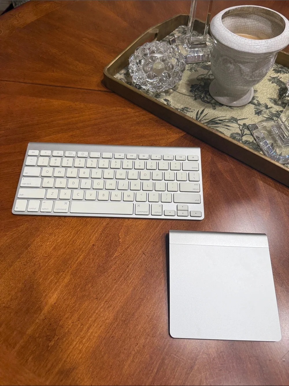 Apple White Wireless Keyboard with Silver Trackpad